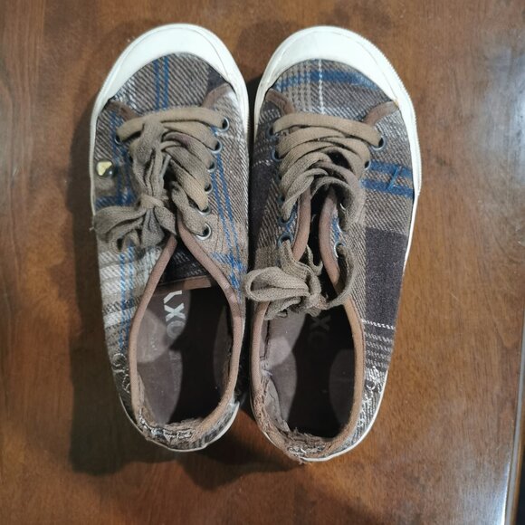 Plaid Canvas Sneakers Size 6 1/2 #214 - Picture 5 of 9